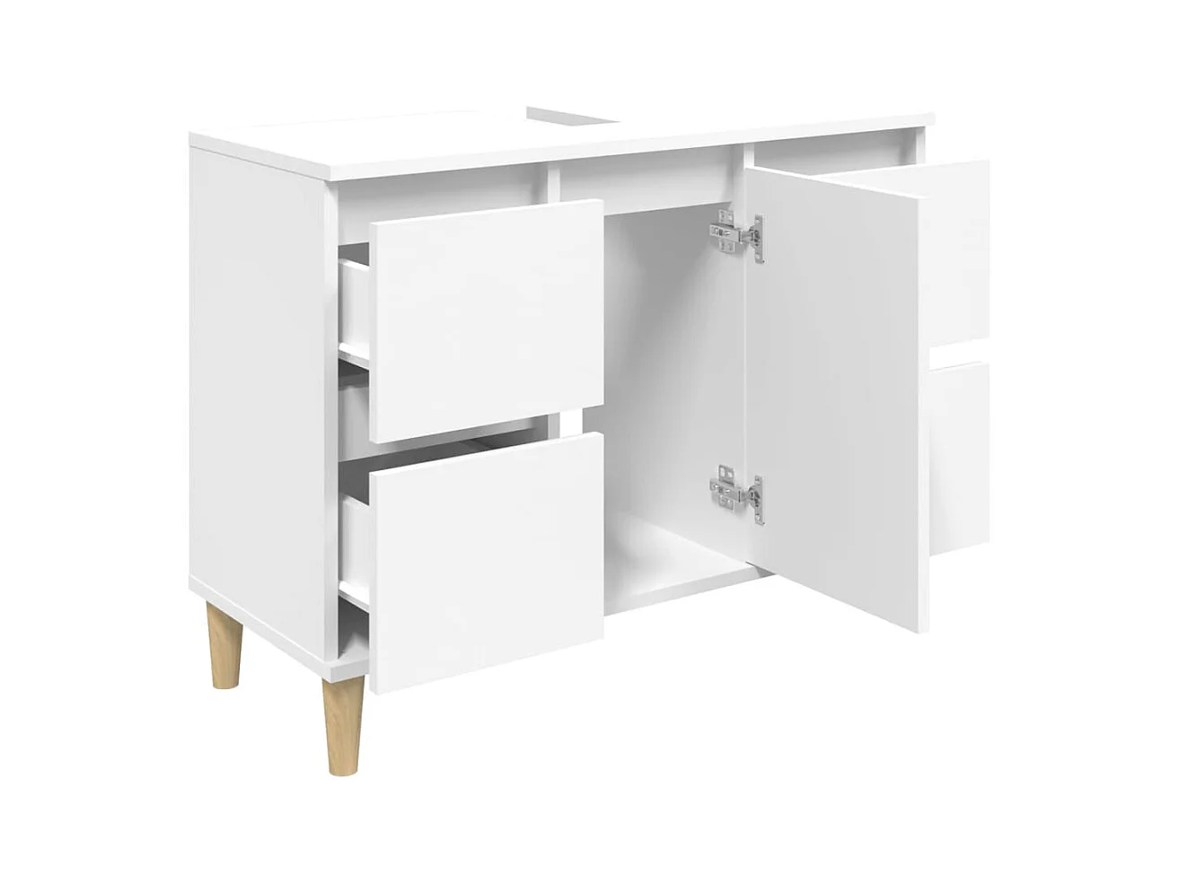 Móvel lavatório para lavatório 80 x 33 x 60 cm madeira de engenharia branca 02_0006807