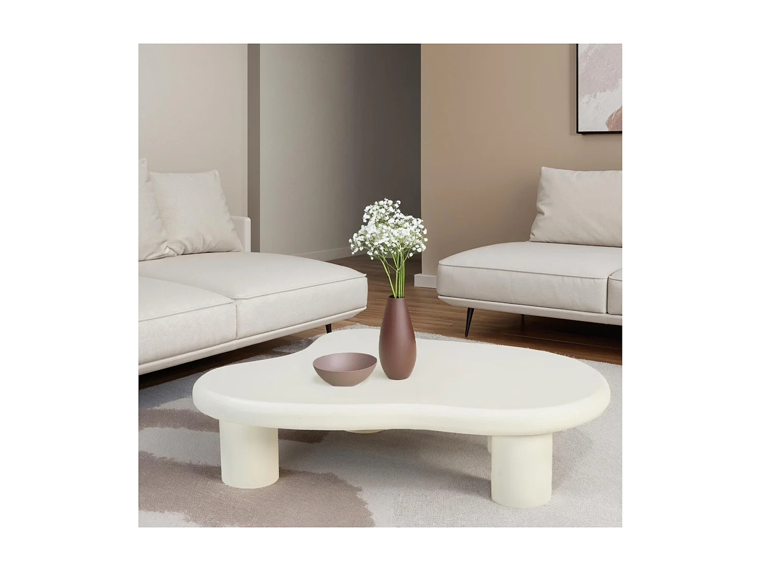 MONA-Table basse organique en Béton enduit