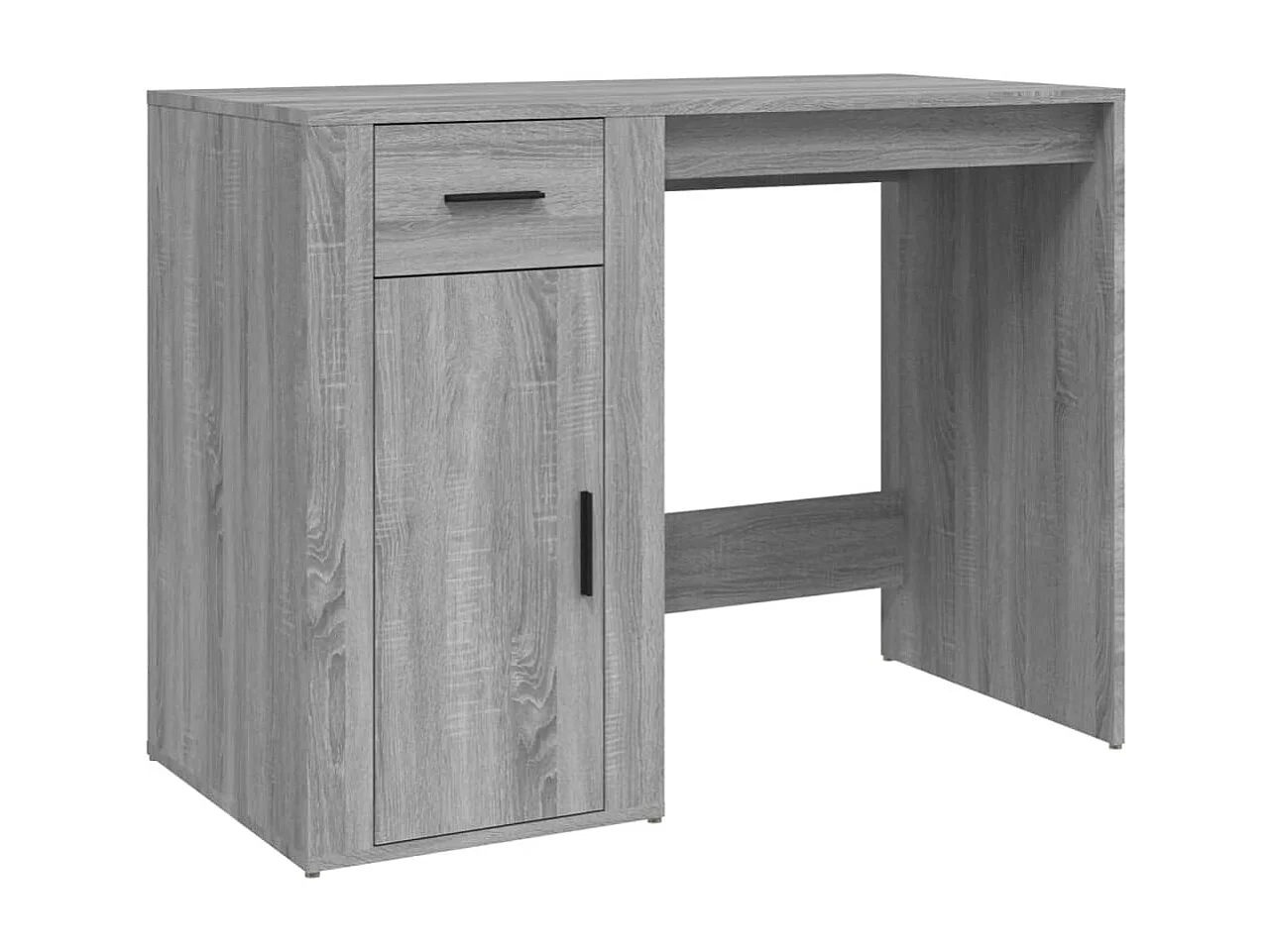 Scrivania tavolo postazione di lavoro mobile per computer studio IT Sonoma 100 x 49 x 75 cm pannelli in derivati ​​grigio 02_0023936