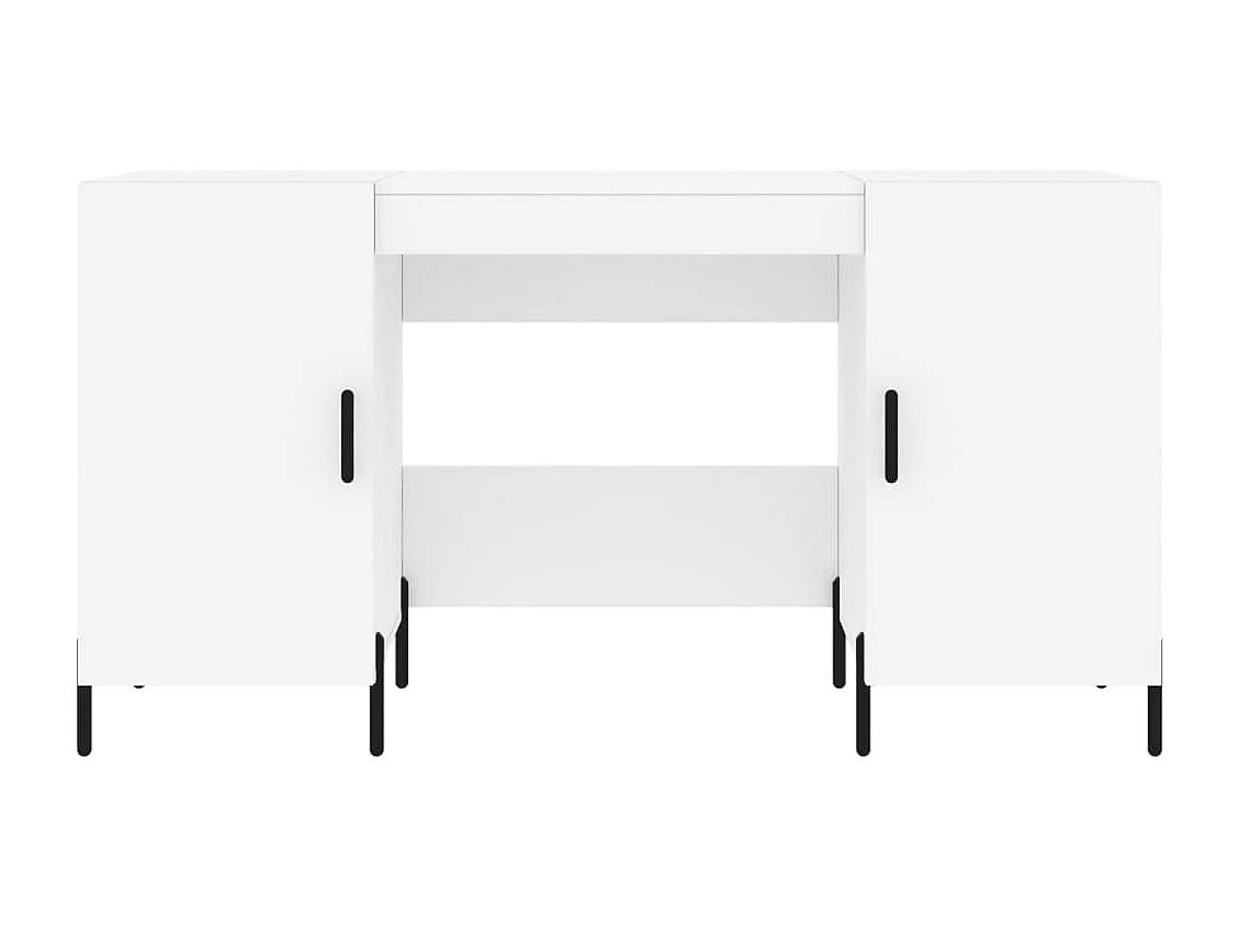 Scrivania tavolo postazione di lavoro mobile per computer studio 140 x 50 x 75 cm derivati ​​del legno bianco 02_0023517