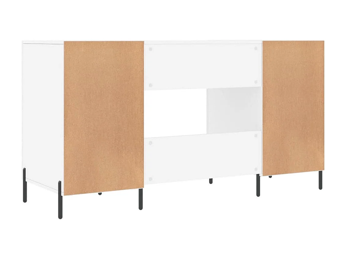 Scrivania tavolo postazione di lavoro mobile per computer studio 140 x 50 x 75 cm derivati ​​del legno bianco 02_0023517