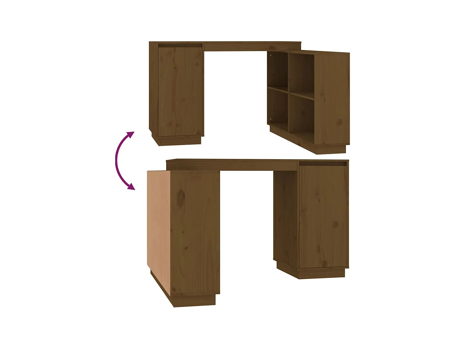 Bureau table poste de bois marron 110 x 50 x 75 cm 02_0023870