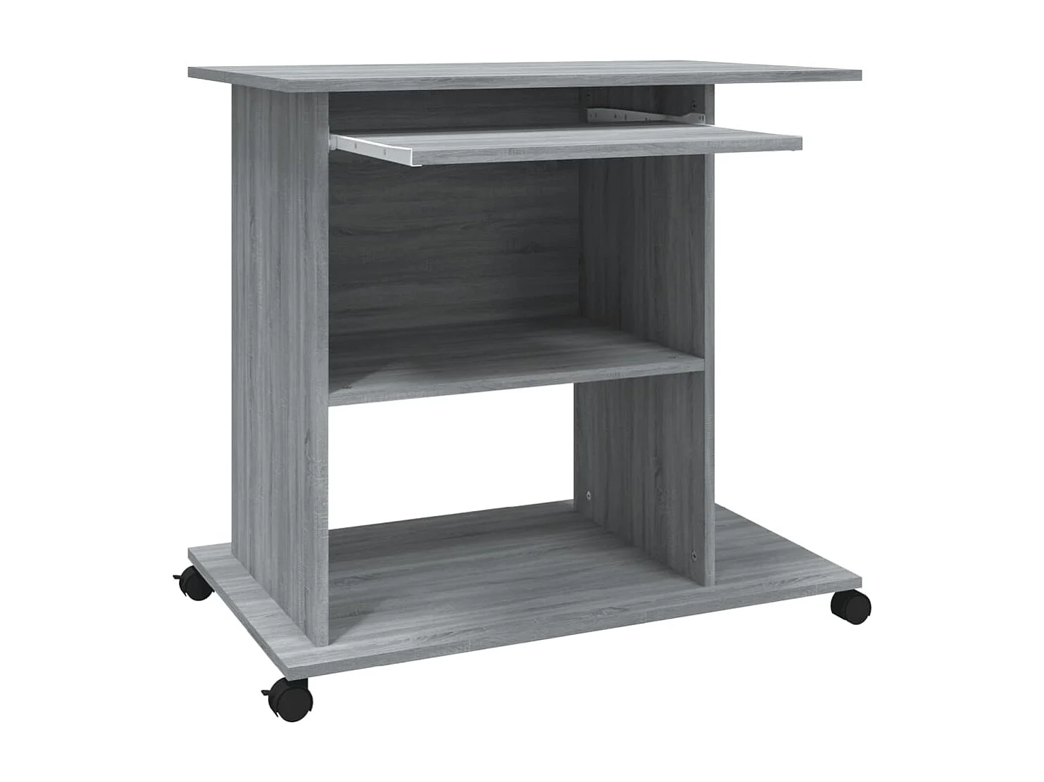 Mesa de escritorio puesto de trabajo mueble para ordenador estudio de ordenador sonoma 80 x 50 x 75 cm madera contrachapada gris 02_0023764