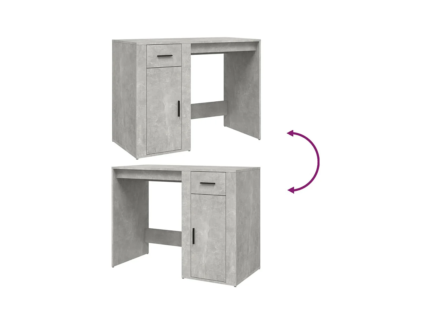 Scrivania tavolo postazione computer mobile studio computer 100 x 49 x 75 cm in legno ingegnerizzato grigio 02_0023824