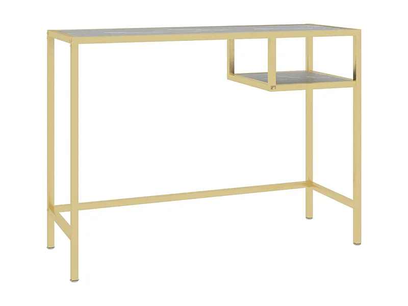 Mesa escritorio puesto de trabajo mueble ordenador estudio ordenador Mármol 100 x 36 x 74 cm Vidrio templado negro 02_0023736