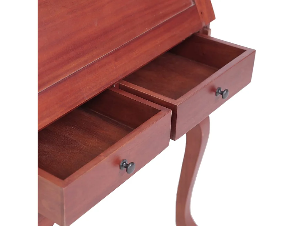 Scrivania tavolo postazione di lavoro mobile per computer studio segretaria 78 x 42 x 103 cm legno massello di mogano marrone 02_0023935