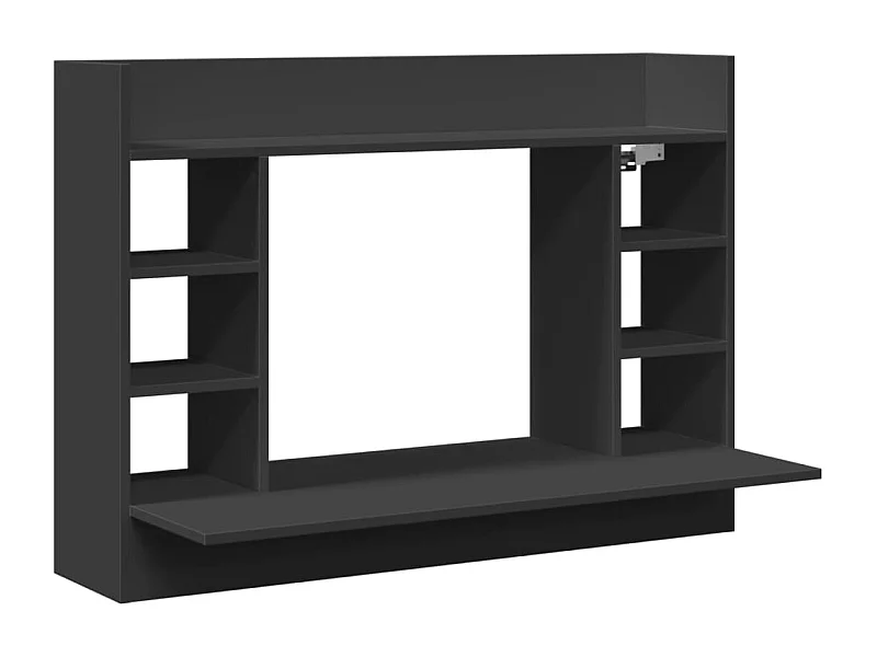Scrivania tavolo postazione computer mobile studio computer a parete 105 x 48 x 75 cm in legno ingegnerizzato nero 02_0023880