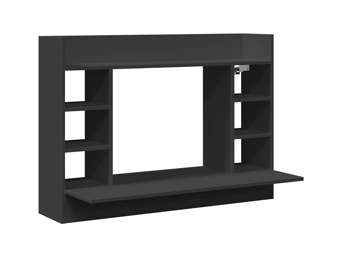 Scrivania tavolo postazione computer mobile studio computer a parete 105 x 48 x 75 cm in legno ingegnerizzato nero 02_0023880