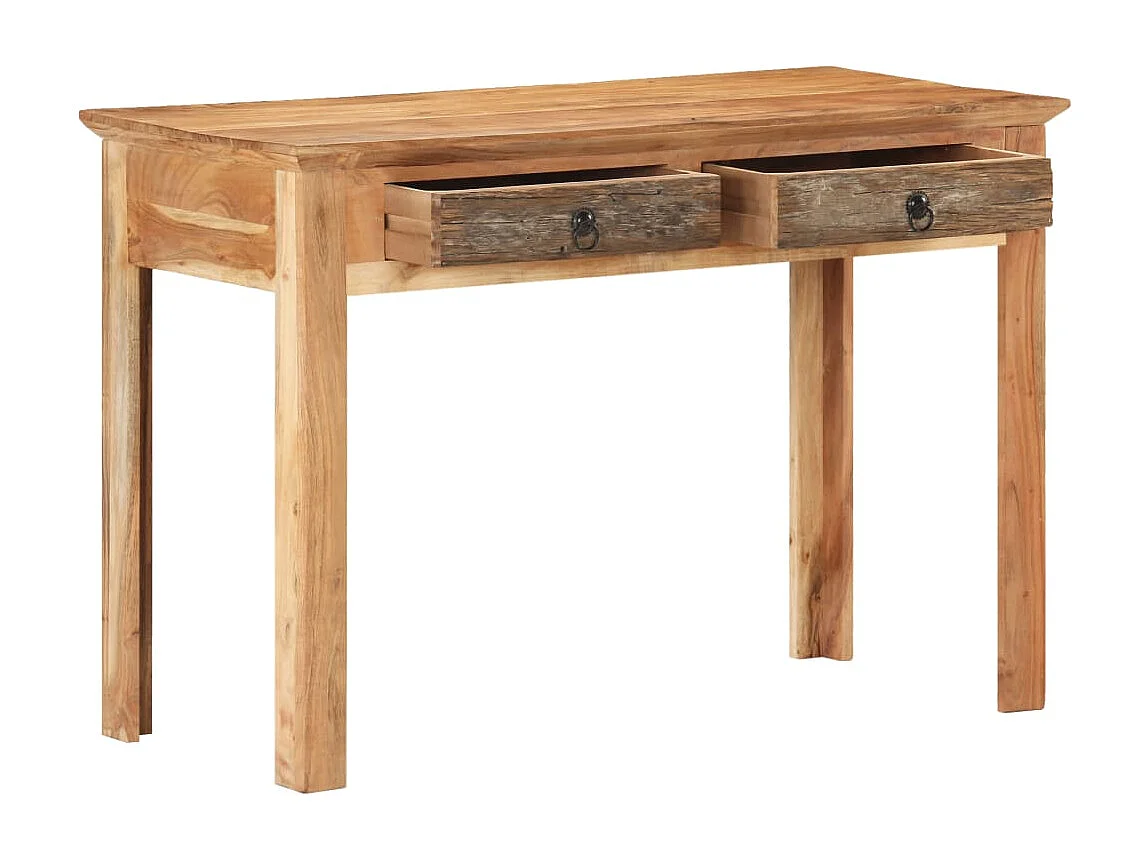 Scrivania tavolo postazione computer mobile studio computer 110 x 50 x 75 cm legno massello di recupero marrone 02_0023368