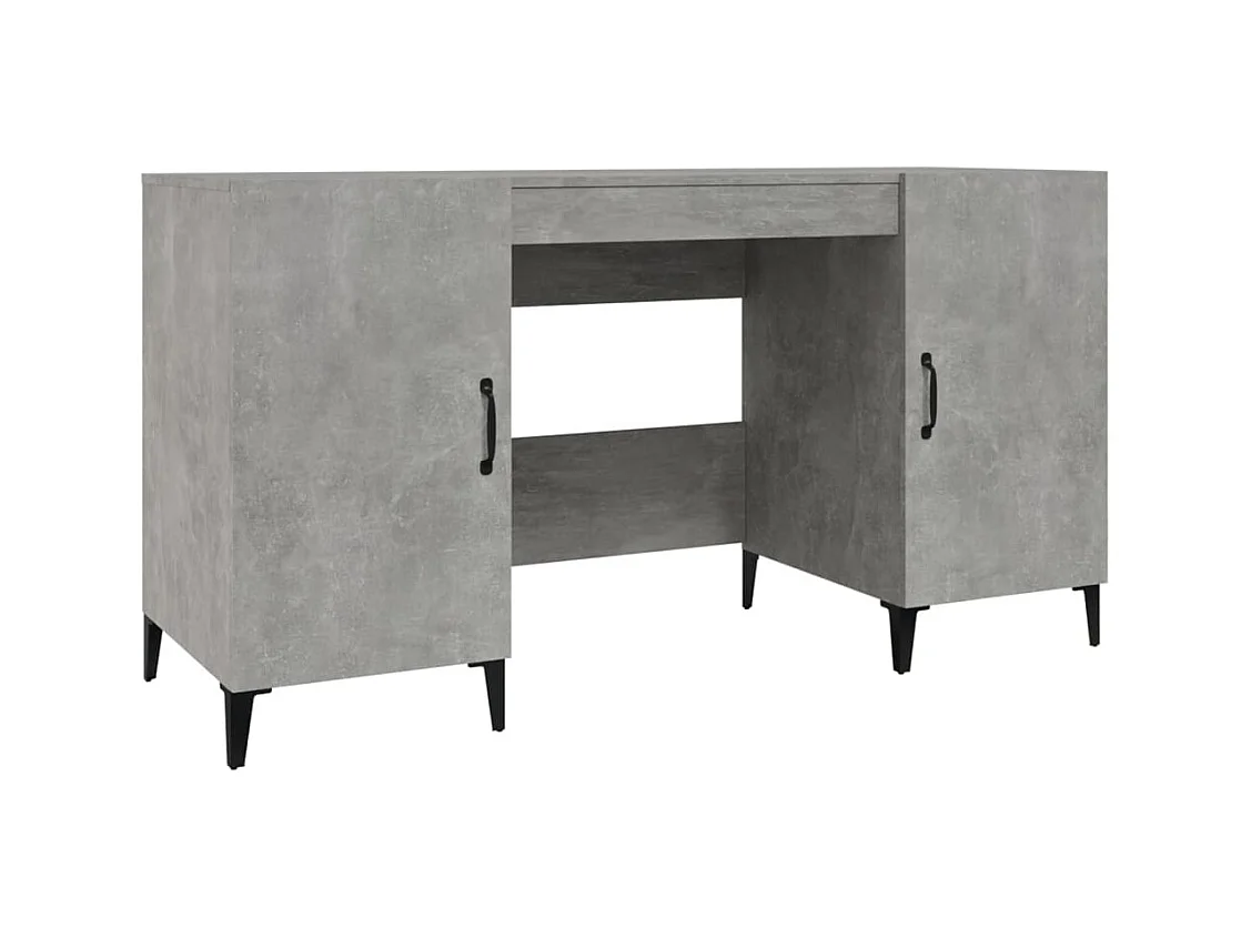 Scrivania tavolo postazione di lavoro mobile per computer studio 140 x 50 x 75 cm derivati ​​del legno grigio 02_0023834