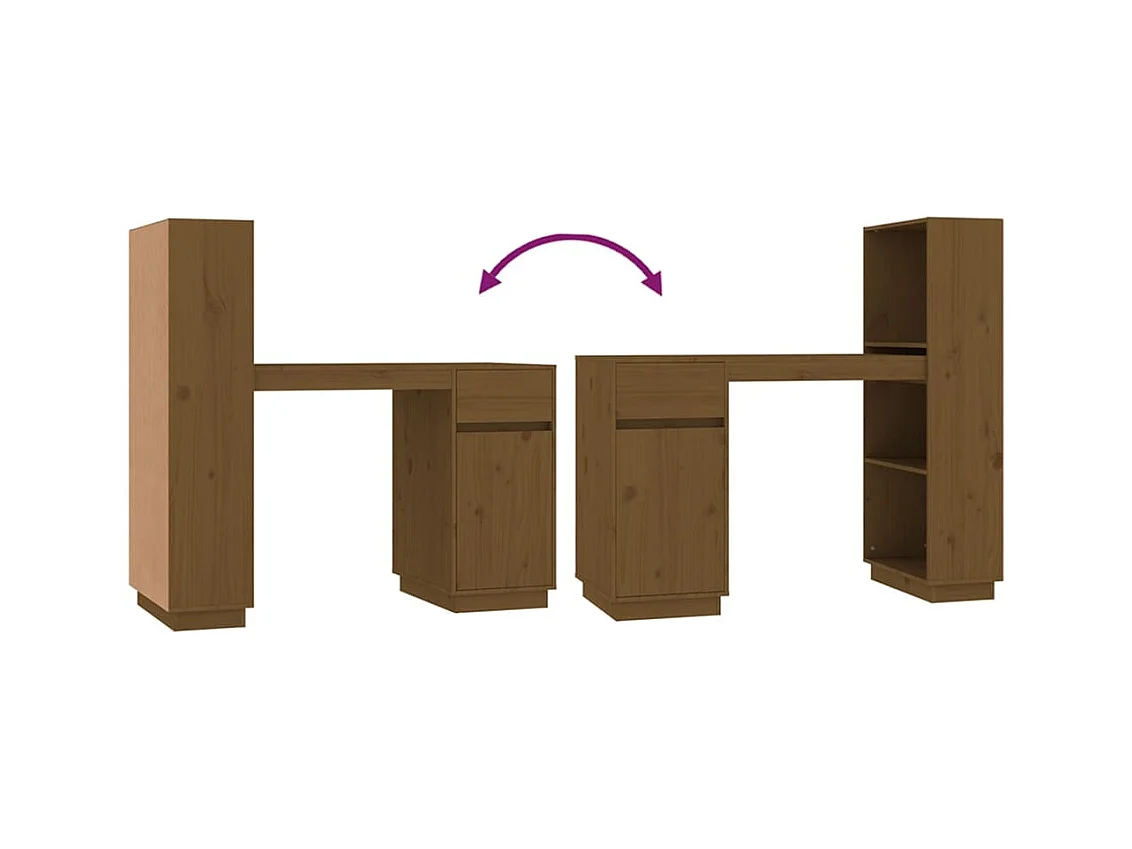 Bureau table poste de bois marron 110 x 53 x 117 cm 02_0023872