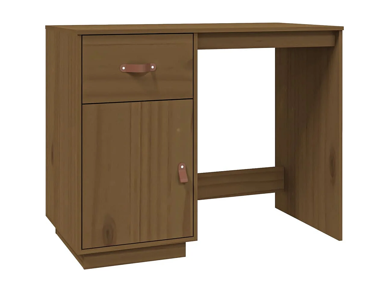 Mesa de escritorio puesto de trabajo mueble de ordenador estudio miel 95 x 50 x 75 cm madera maciza de pino marrón 02_0023874