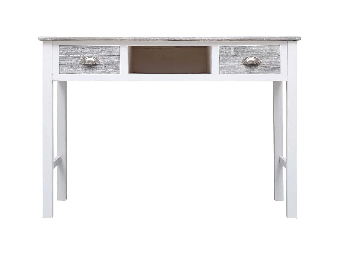 Scrivania tavolo postazione di lavoro mobile per computer studio 110 x 45 x 76 cm legno grigio 02_0023821