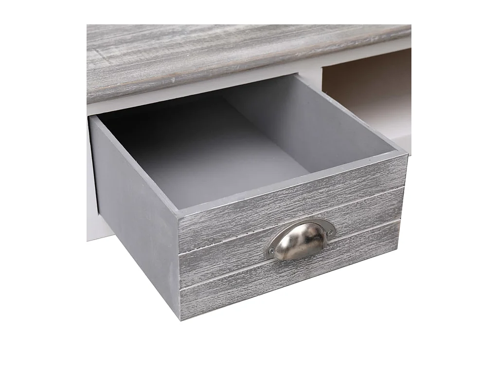 Scrivania tavolo postazione di lavoro mobile per computer studio 110 x 45 x 76 cm legno grigio 02_0023821