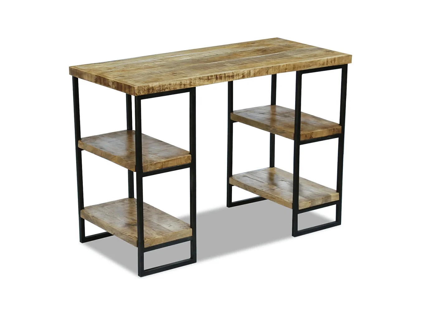 Mesa escritorio puesto de trabajo mueble ordenador estudio en madera de mango 110 x 50 x 76 cm marrón 02_0023779