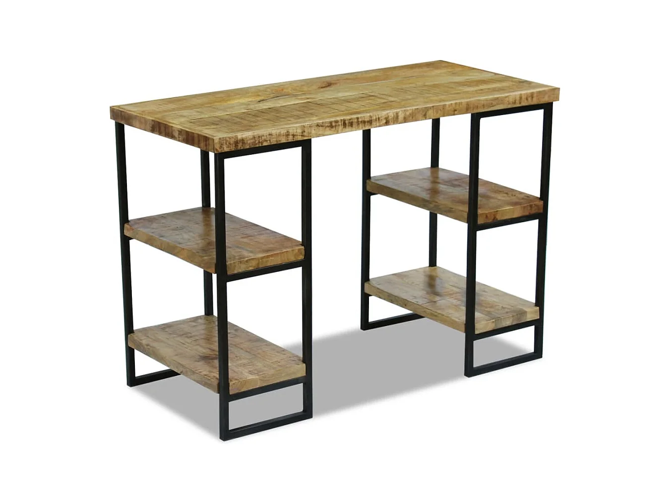 Mesa escritorio puesto de trabajo mueble ordenador estudio en madera de mango 110 x 50 x 76 cm marrón 02_0023779