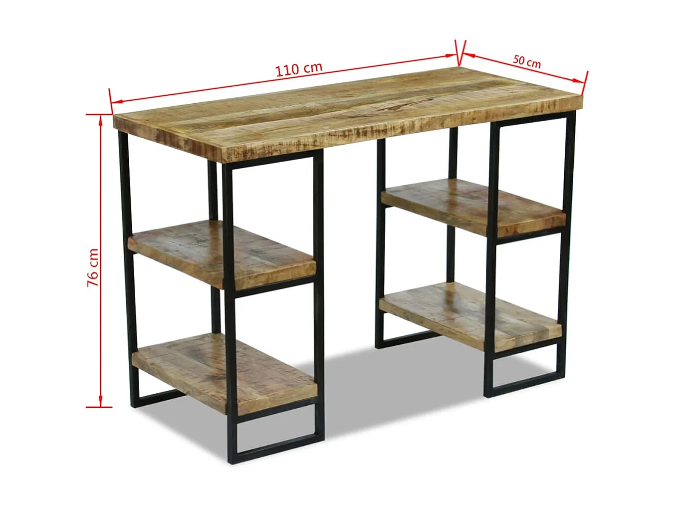 Bureau table poste de bois marron 110 x 50 x 76 cm 02_0023779