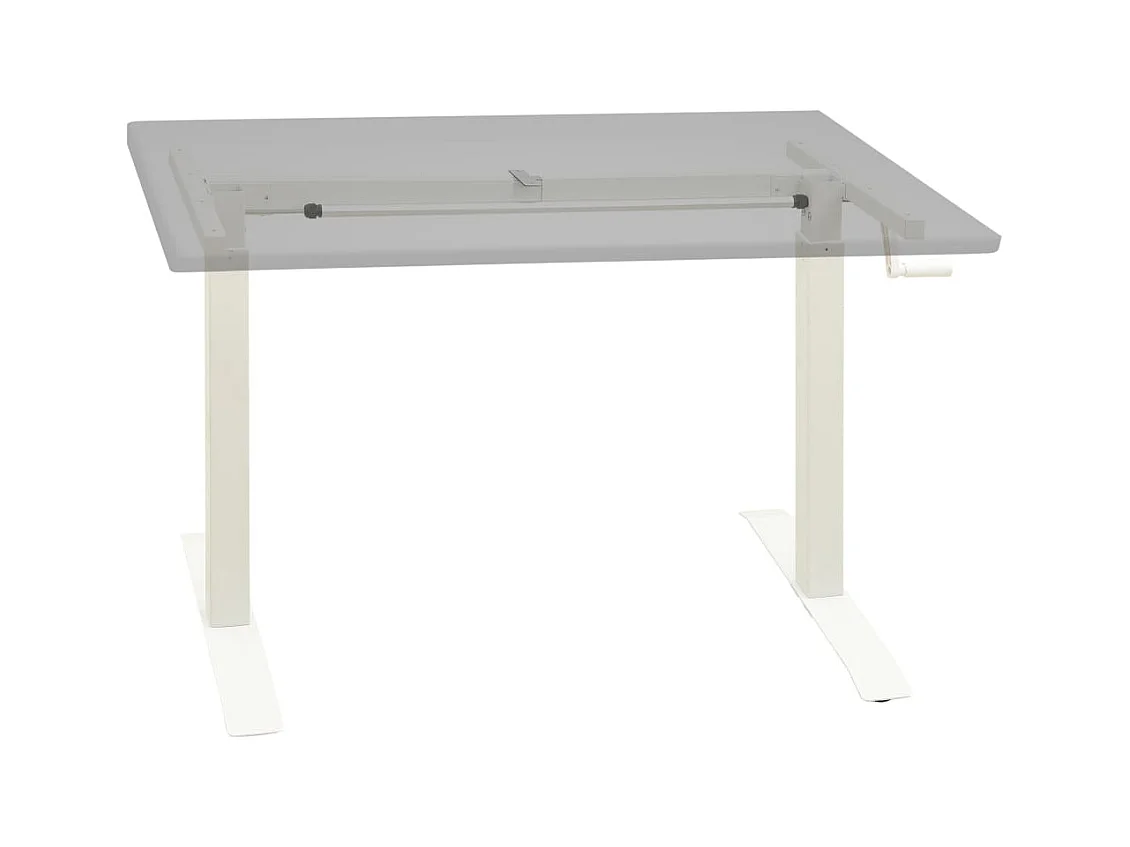 Tavolo con struttura per ufficio postazione di lavoro mobile per computer studio IT regolabile in altezza con manovella manuale bianco 02_0023976