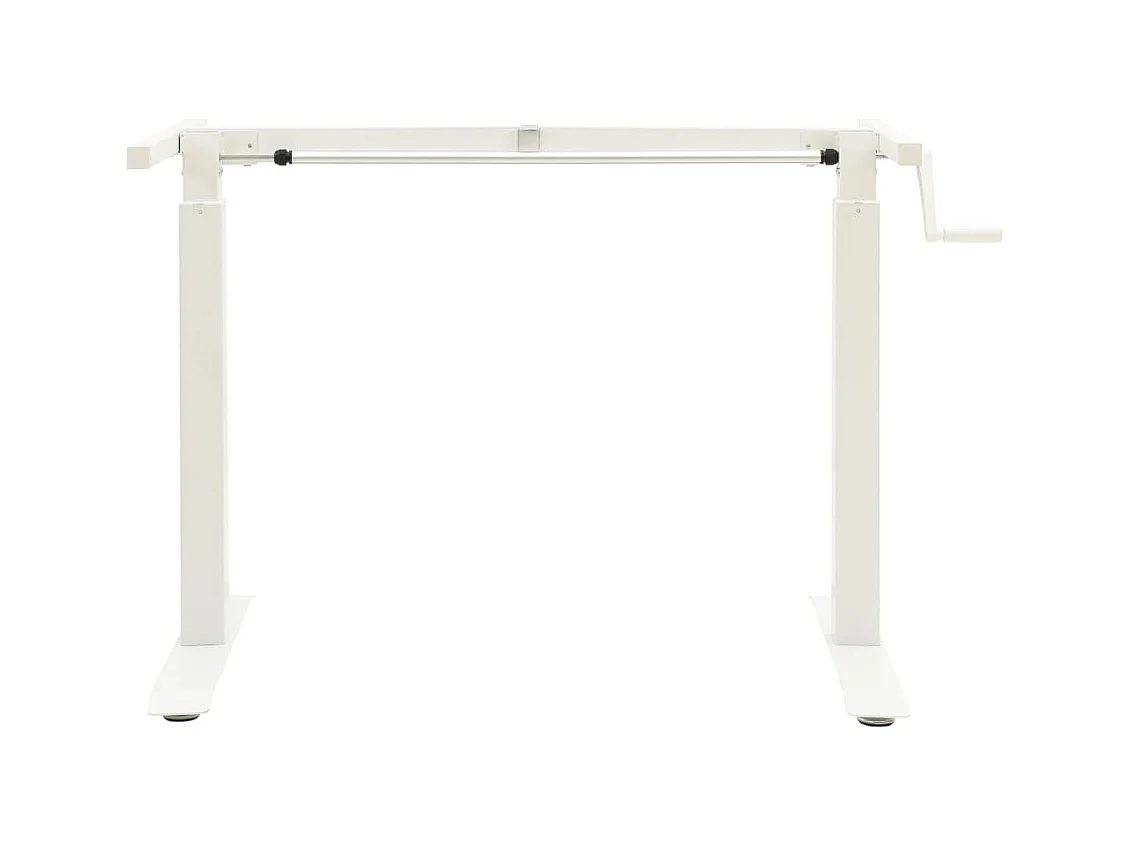 Tavolo con struttura per ufficio postazione di lavoro mobile per computer studio IT regolabile in altezza con manovella manuale bianco 02_0023976