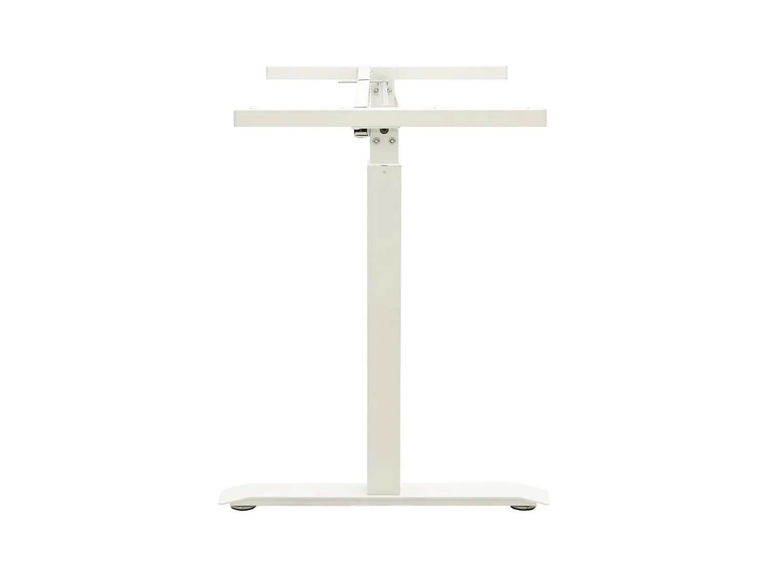 Tavolo con struttura per ufficio postazione di lavoro mobile per computer studio IT regolabile in altezza con manovella manuale bianco 02_0023976