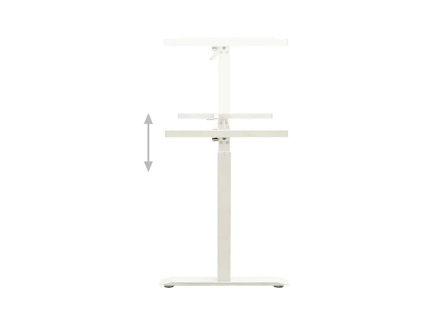 Tavolo con struttura per ufficio postazione di lavoro mobile per computer studio IT regolabile in altezza con manovella manuale bianco 02_0023976