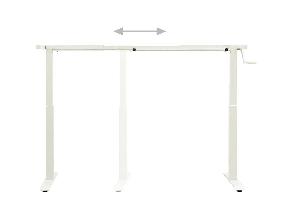 Tavolo con struttura per ufficio postazione di lavoro mobile per computer studio IT regolabile in altezza con manovella manuale bianco 02_0023976