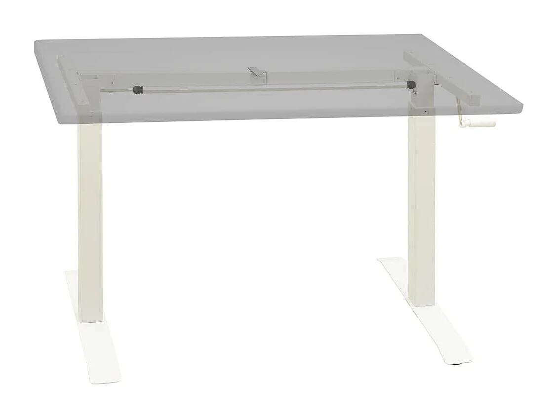 Tavolo con struttura per ufficio postazione di lavoro mobile per computer studio IT regolabile in altezza con manovella manuale bianco 02_0023976