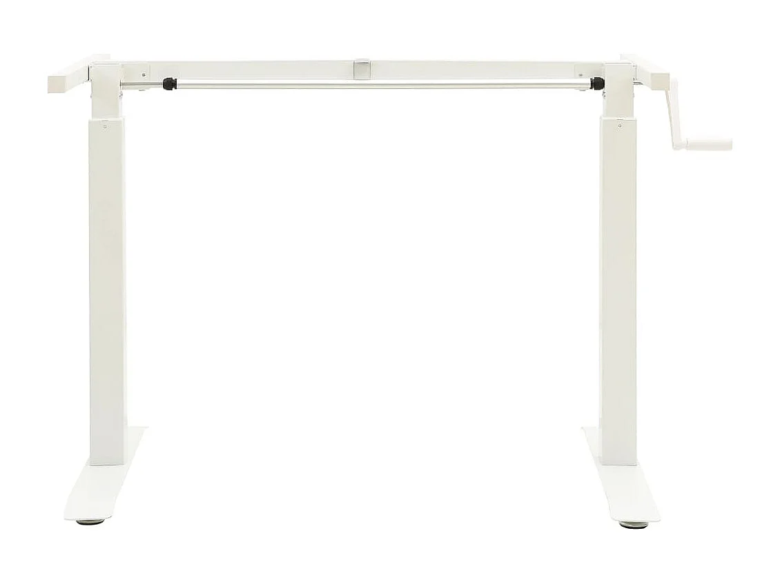 Tavolo con struttura per ufficio postazione di lavoro mobile per computer studio IT regolabile in altezza con manovella manuale bianco 02_0023976