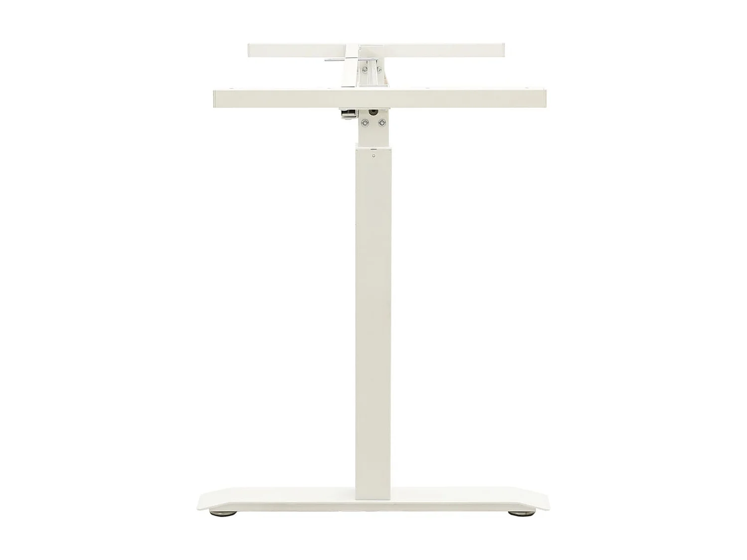 Tavolo con struttura per ufficio postazione di lavoro mobile per computer studio IT regolabile in altezza con manovella manuale bianco 02_0023976