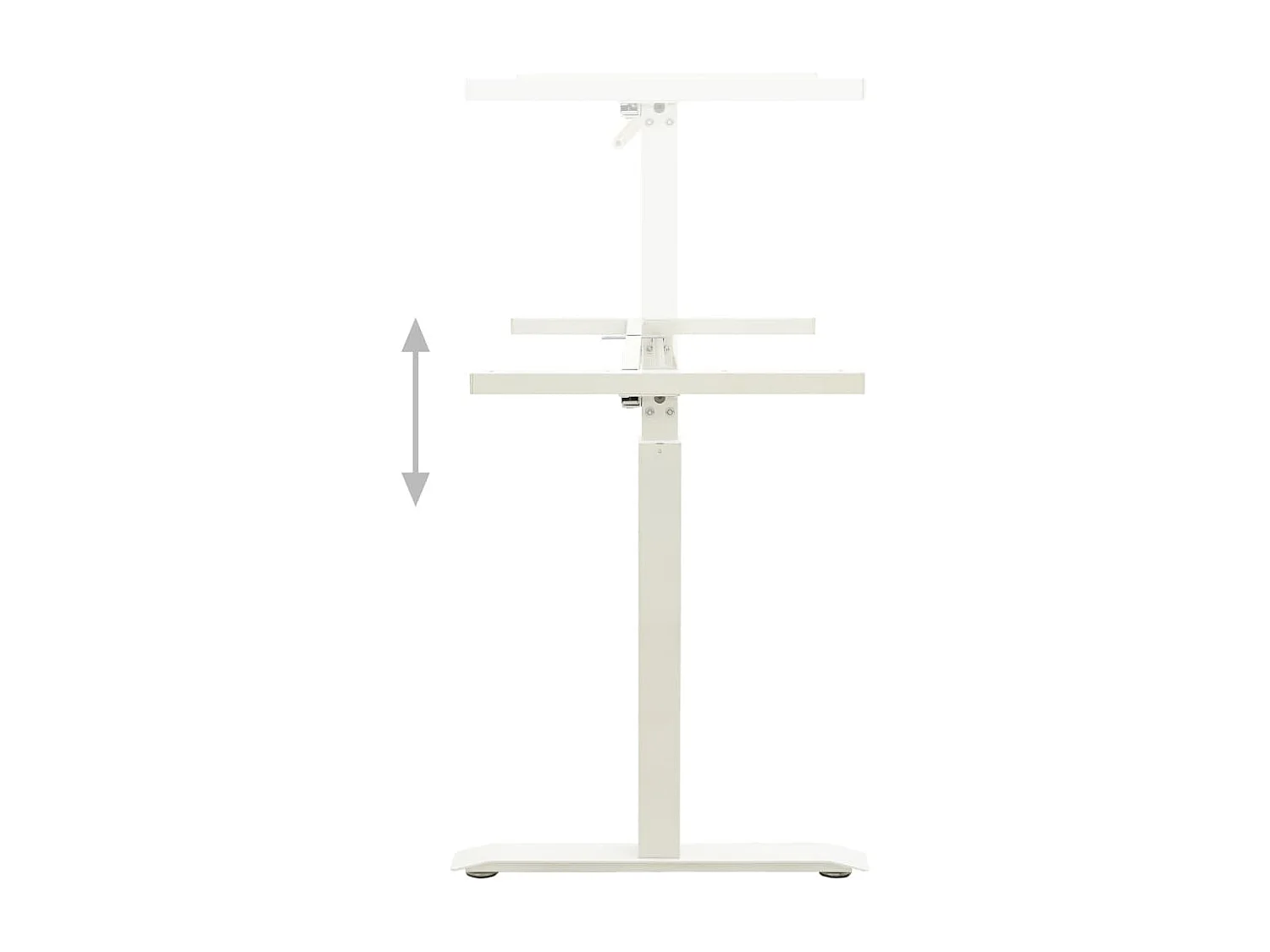 Tavolo con struttura per ufficio postazione di lavoro mobile per computer studio IT regolabile in altezza con manovella manuale bianco 02_0023976