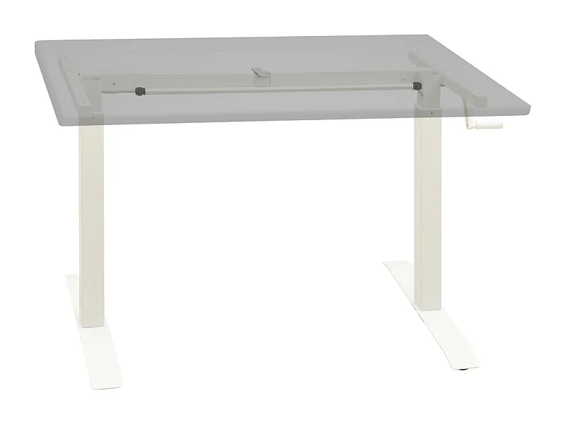 Mesa de escritório estação de trabalho móveis de computador TI estudo altura ajustável com manivela manual branco 02_0023976