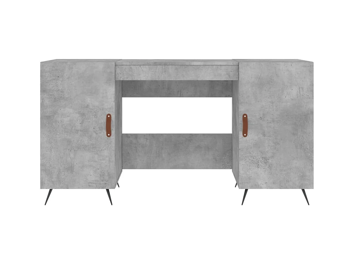 Scrivania tavolo postazione di lavoro mobile per computer studio 140 x 50 x 75 cm derivati ​​del legno grigio 02_0023839