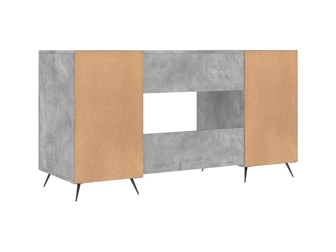 Scrivania tavolo postazione di lavoro mobile per computer studio 140 x 50 x 75 cm derivati ​​del legno grigio 02_0023839