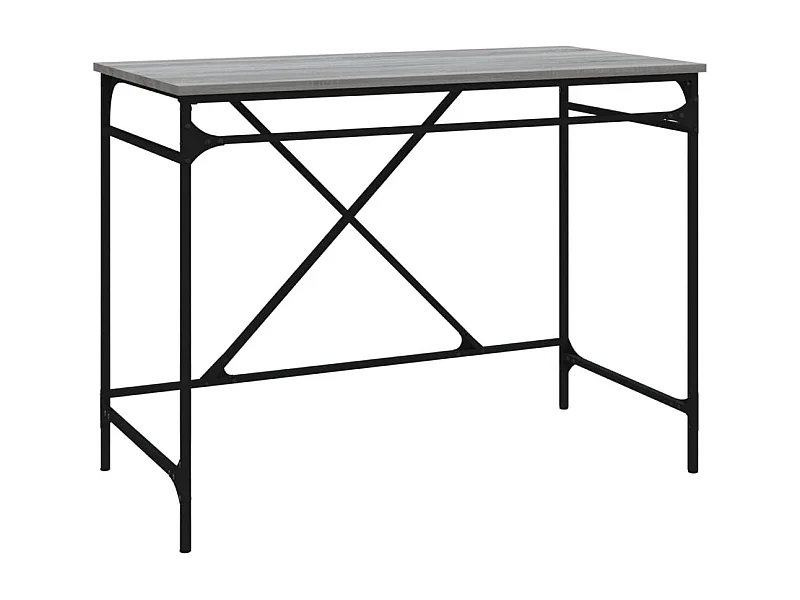 Mesa escritorio puesto de trabajo mueble ordenador estudio sonoma 100 x 50 x 75 cm madera contrachapada y hierro gris 02_0023938