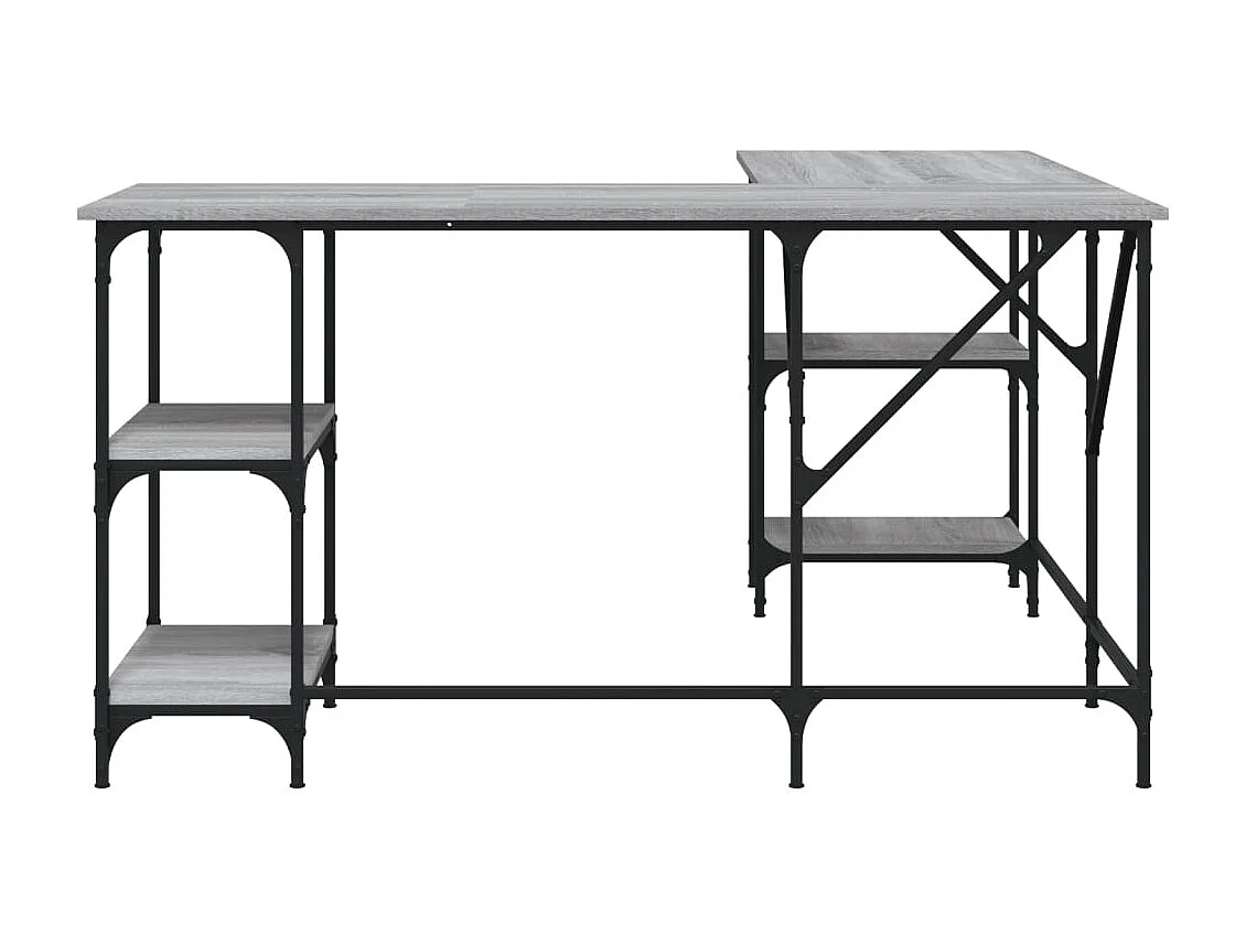 Mesa mesa estação de trabalho móveis de computador estudo sonoma 139 x 139 x 75 cm madeira projetada cinza 02_0023948