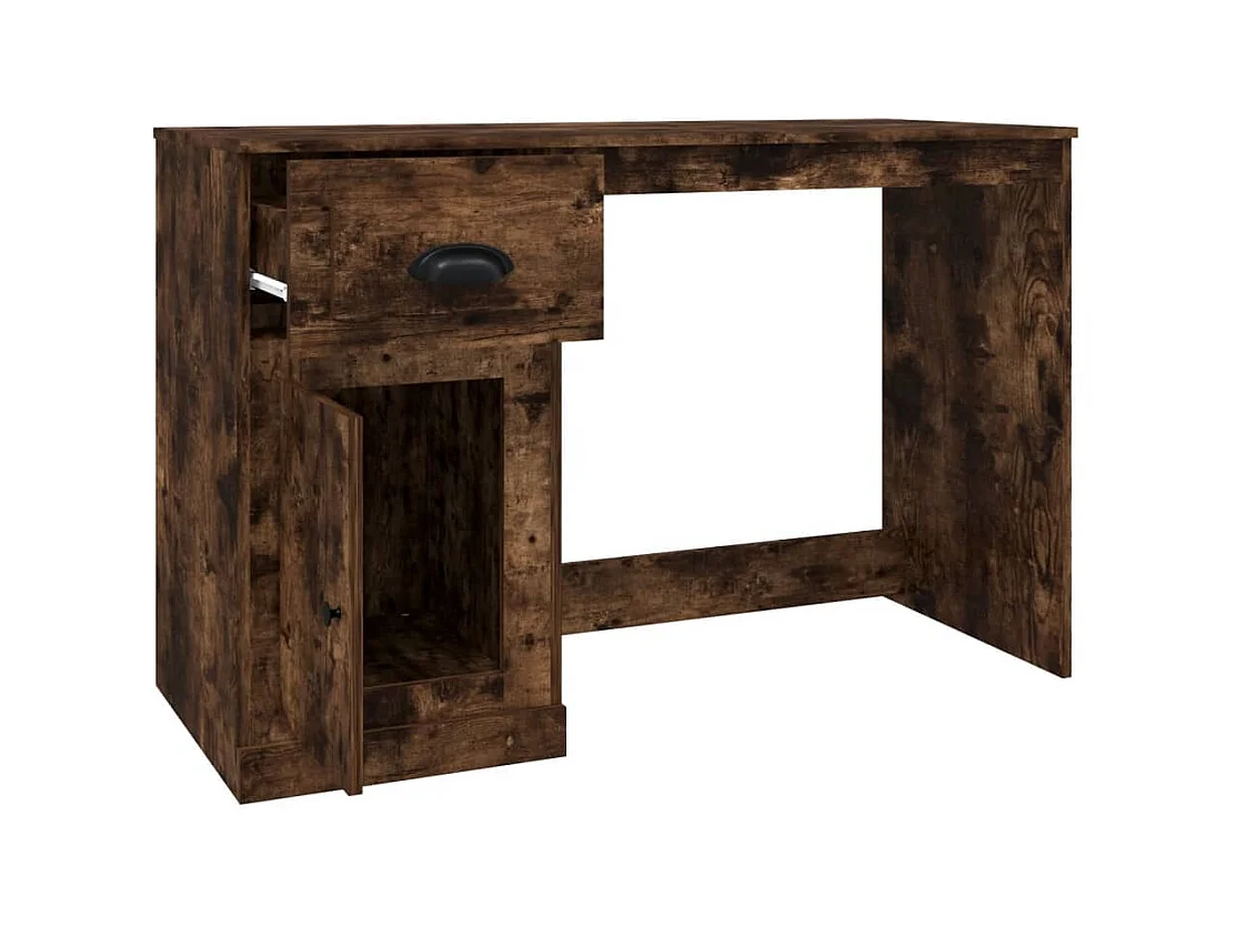 Scrivania tavolo postazione di lavoro mobile per computer studio con cassetto rovere affumicato 115 x 50 x 75 cm derivati ​​del legno marrone 02_0023447
