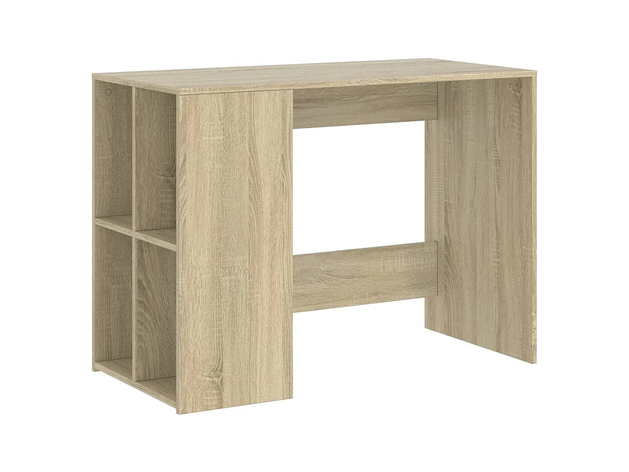 Scrivania tavolo postazione di lavoro mobile per computer studio IT rovere Sonoma 102 x 50 x 75 cm derivati ​​del legno marrone 02_0023637