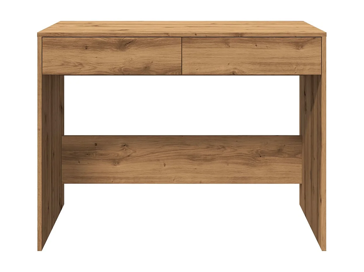 Scrivania tavolo postazione di lavoro mobile per computer studio IT rovere artigianale 101 x 50 x 76,5 cm pannelli di MDF marrone 02_0023559