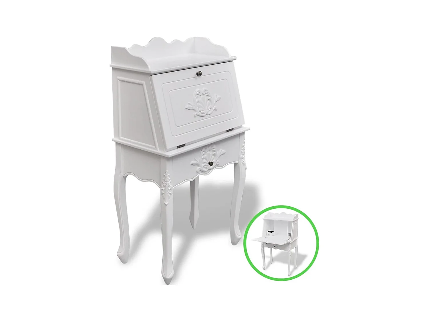 Bureau table poste de bois blanche 60 x 36.4 x 111 cm 02_0023780