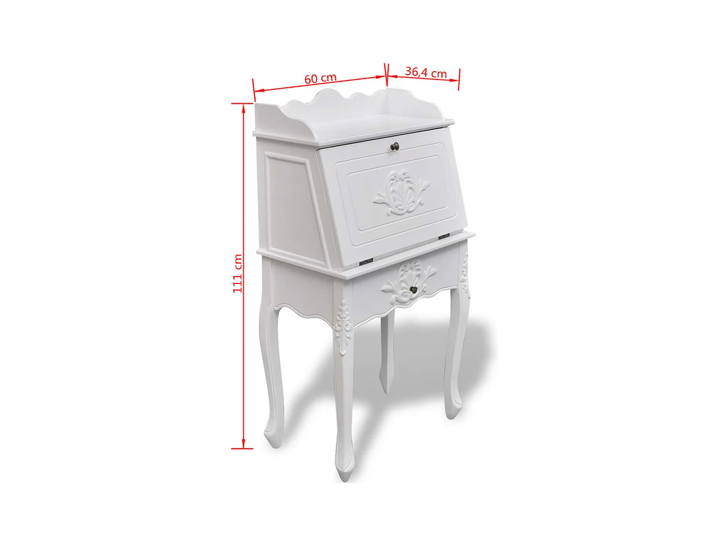 Bureau table poste de bois blanche 60 x 36.4 x 111 cm 02_0023780