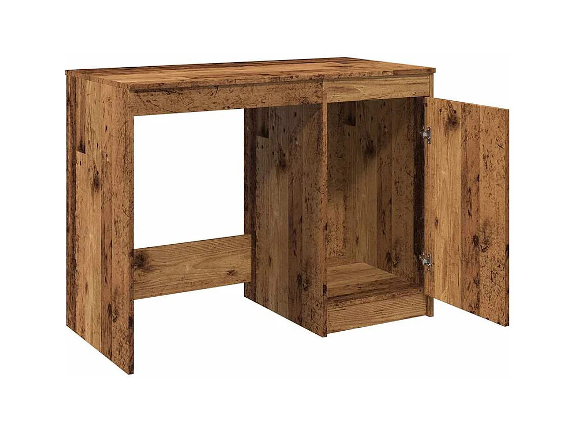 Scrivania tavolo postazione di lavoro mobile per computer studio IT legno vecchio 100 x 50 x 76 cm derivati ​​del legno marrone 02_0023972