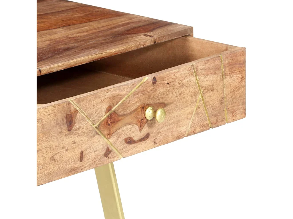 Bureau table poste de bois marron 100 x 55 x 75 cm 02_0023460