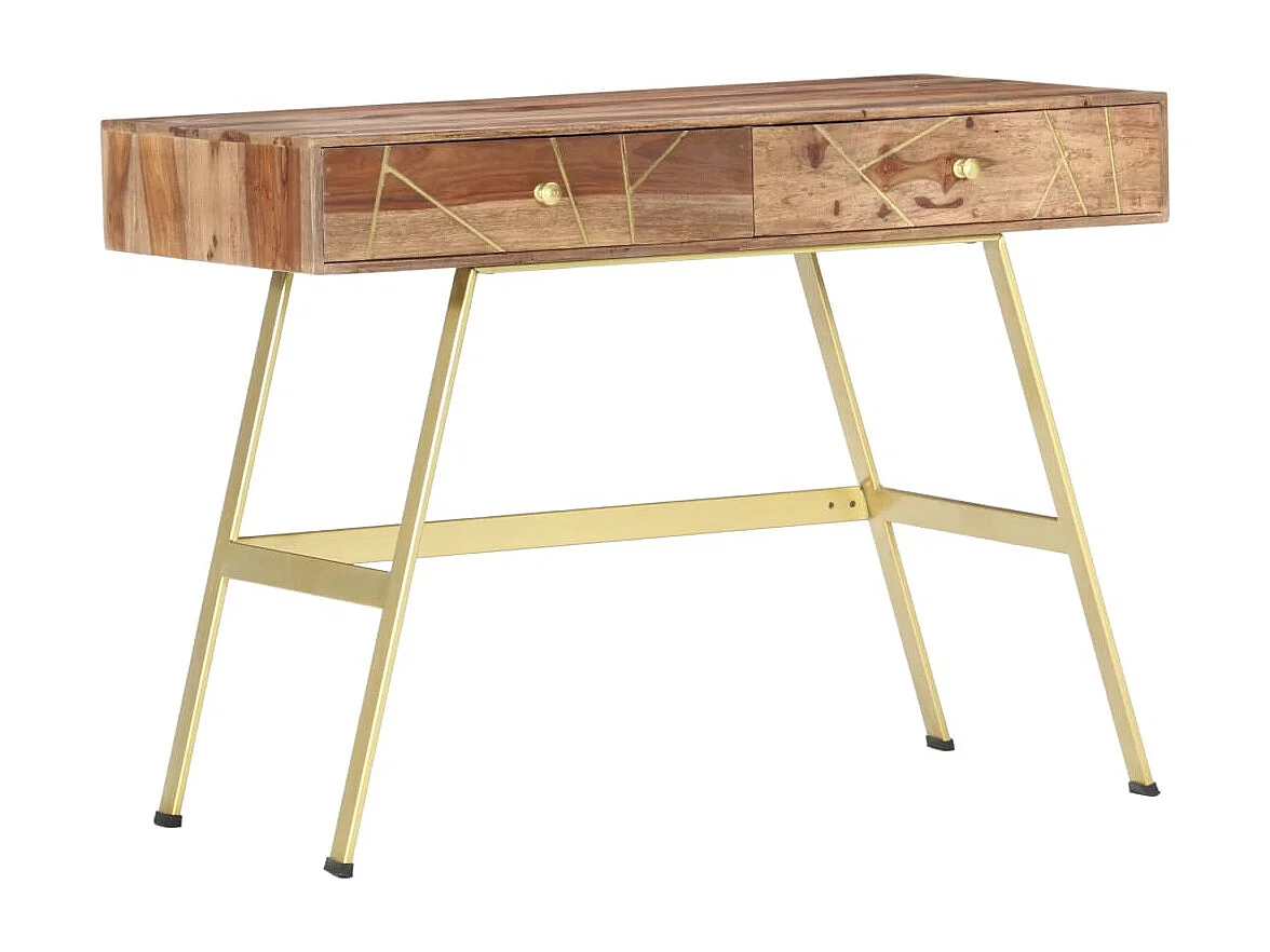 Bureau table poste de bois marron 100 x 55 x 75 cm 02_0023460