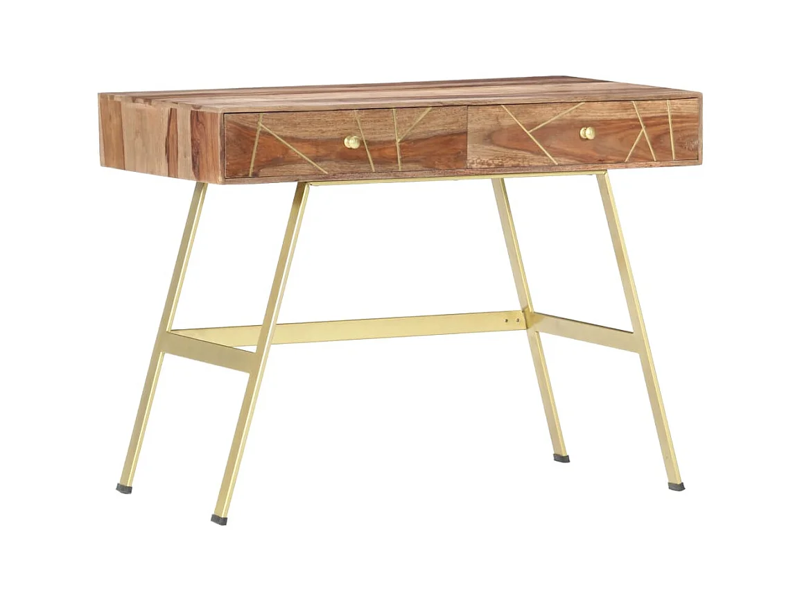 Bureau table poste de bois marron 100 x 55 x 75 cm 02_0023460