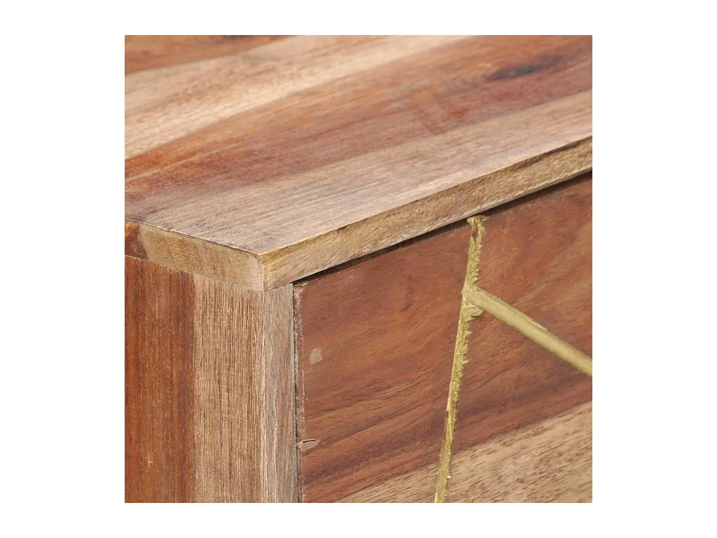 Scrivania tavolo postazione di lavoro mobile per computer studio con cassetti 100 x 55 x 75 cm legno massello marrone 02_0023460