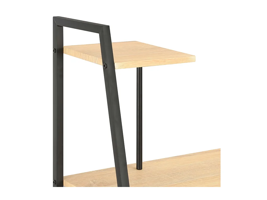 Scrivania tavolo postazione di lavoro mobile per computer studio con ripiano e rovere 102 x 50 x 117 cm nero 02_0023479