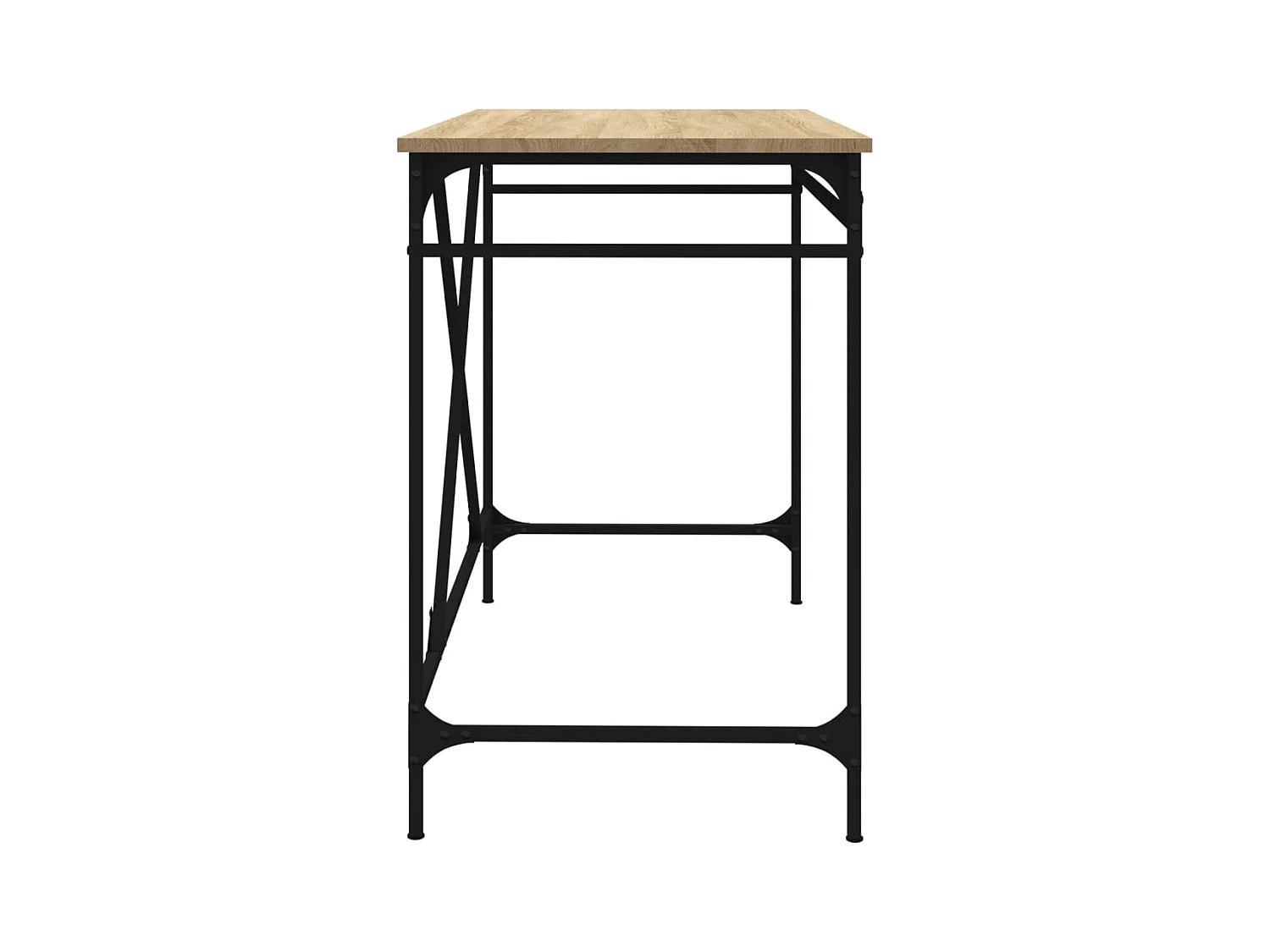 Scrivania tavolo postazione di lavoro mobile per computer studio IT rovere Sonoma 100 x 50 x 75 cm pannelli compositi e ferro marrone 02_0023632