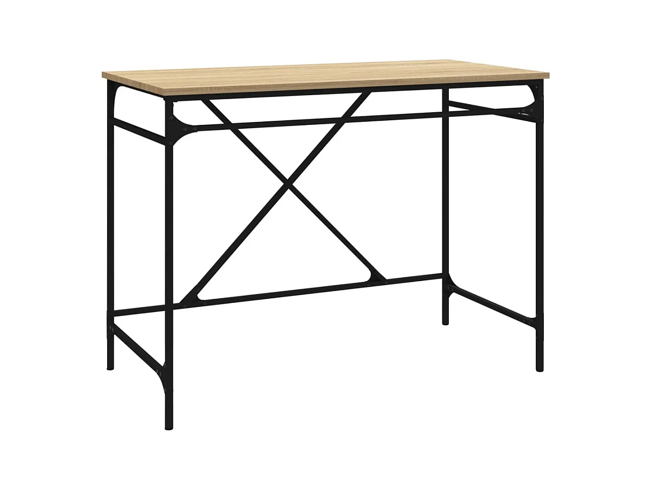 Bureau table poste de bois marron 100 x 50 x 75 cm 02_0023632