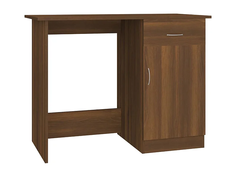 Mesa de escritorio puesto de trabajo mueble para ordenador estudio informático roble 100 x 50 x 76 cm madera contrachapada marrón 02_0023600