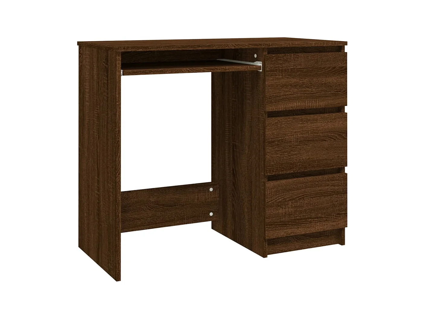 Mesa de escritorio puesto de trabajo mueble para ordenador estudio informático roble 90 x 45 x 76 cm madera contrachapada marrón 02_0023627